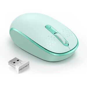✨Mouse Green  Wireless 2.4G Quiet Computer with USB Receiver 4 Button for Laptop